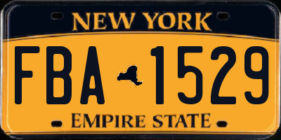 NY license plate FBA1529