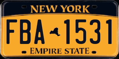 NY license plate FBA1531