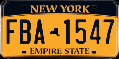 NY license plate FBA1547
