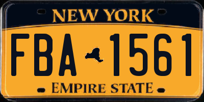 NY license plate FBA1561