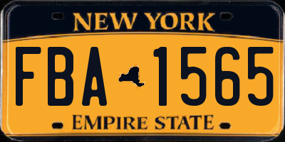 NY license plate FBA1565