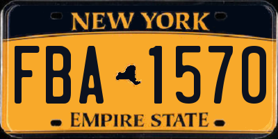 NY license plate FBA1570