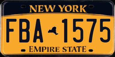 NY license plate FBA1575