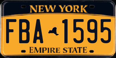 NY license plate FBA1595