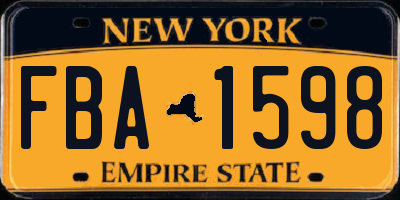 NY license plate FBA1598