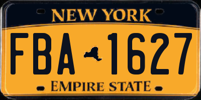 NY license plate FBA1627