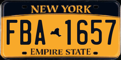 NY license plate FBA1657