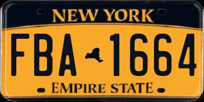 NY license plate FBA1664