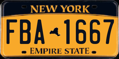 NY license plate FBA1667