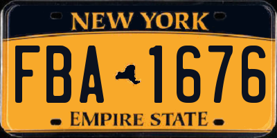 NY license plate FBA1676