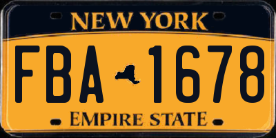 NY license plate FBA1678