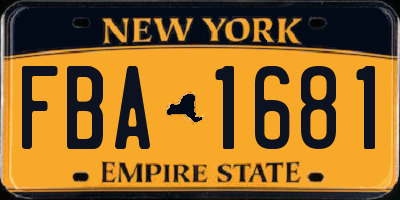 NY license plate FBA1681