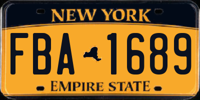 NY license plate FBA1689