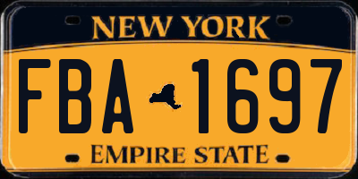 NY license plate FBA1697
