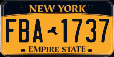 NY license plate FBA1737