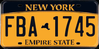 NY license plate FBA1745