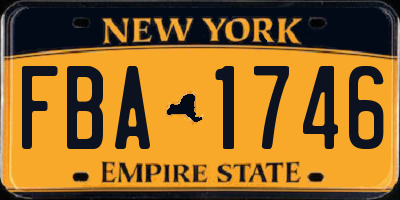 NY license plate FBA1746