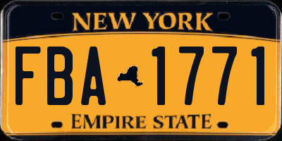 NY license plate FBA1771