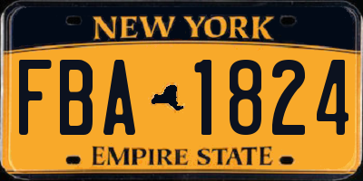 NY license plate FBA1824