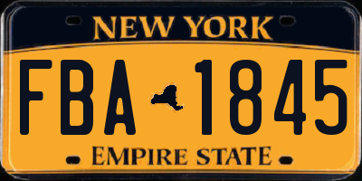 NY license plate FBA1845