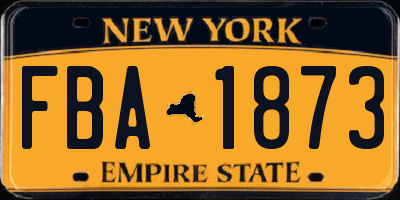 NY license plate FBA1873