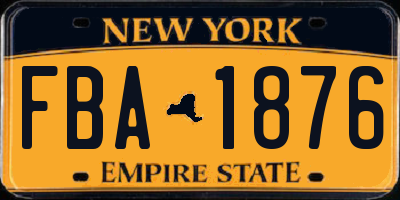 NY license plate FBA1876