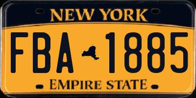 NY license plate FBA1885