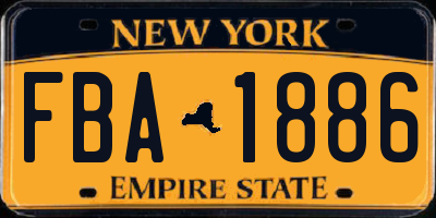 NY license plate FBA1886