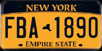NY license plate FBA1890