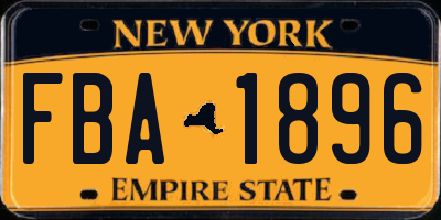 NY license plate FBA1896