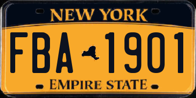 NY license plate FBA1901