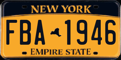 NY license plate FBA1946