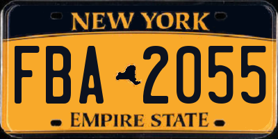 NY license plate FBA2055