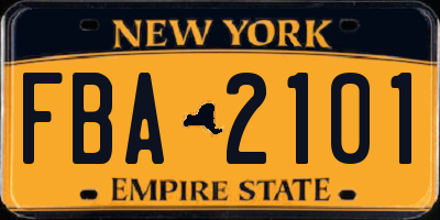 NY license plate FBA2101