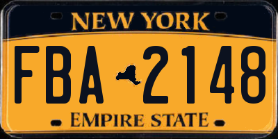 NY license plate FBA2148