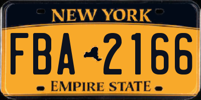 NY license plate FBA2166