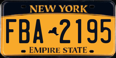 NY license plate FBA2195