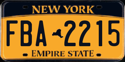 NY license plate FBA2215