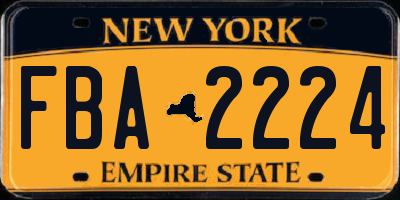 NY license plate FBA2224