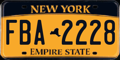 NY license plate FBA2228