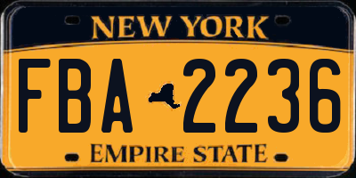 NY license plate FBA2236