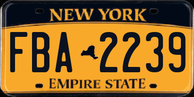 NY license plate FBA2239