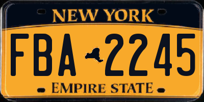 NY license plate FBA2245