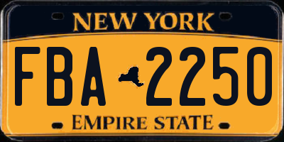 NY license plate FBA2250