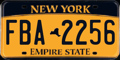 NY license plate FBA2256