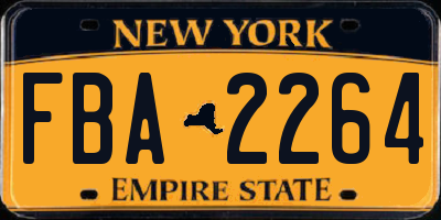 NY license plate FBA2264