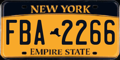 NY license plate FBA2266