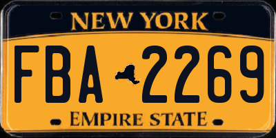 NY license plate FBA2269