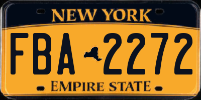 NY license plate FBA2272
