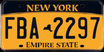 NY license plate FBA2297